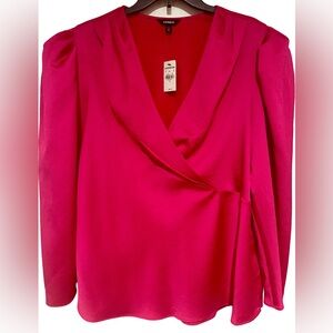 Express Women’s Fuchsia long Sleeve Blouse Size XL